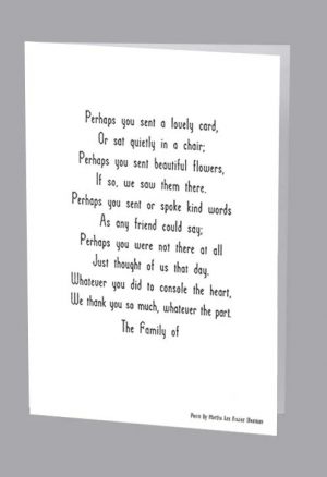 Lovely Card Poem Acknowledgment