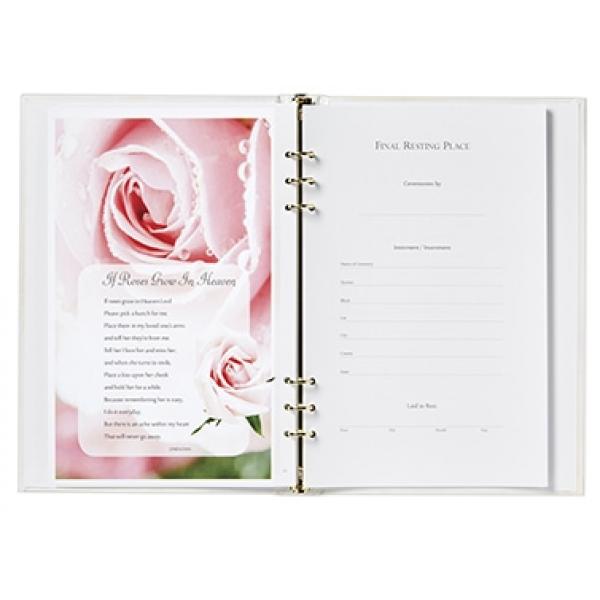 Cherished Rose 6 Ring Register Book