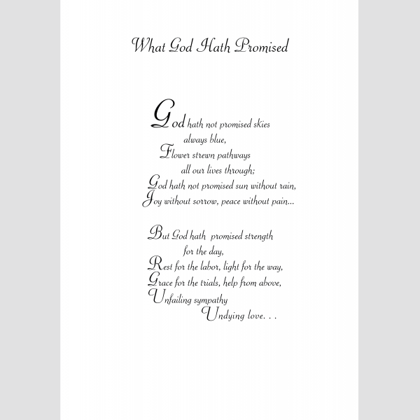 God Hath Not Promised Poem 