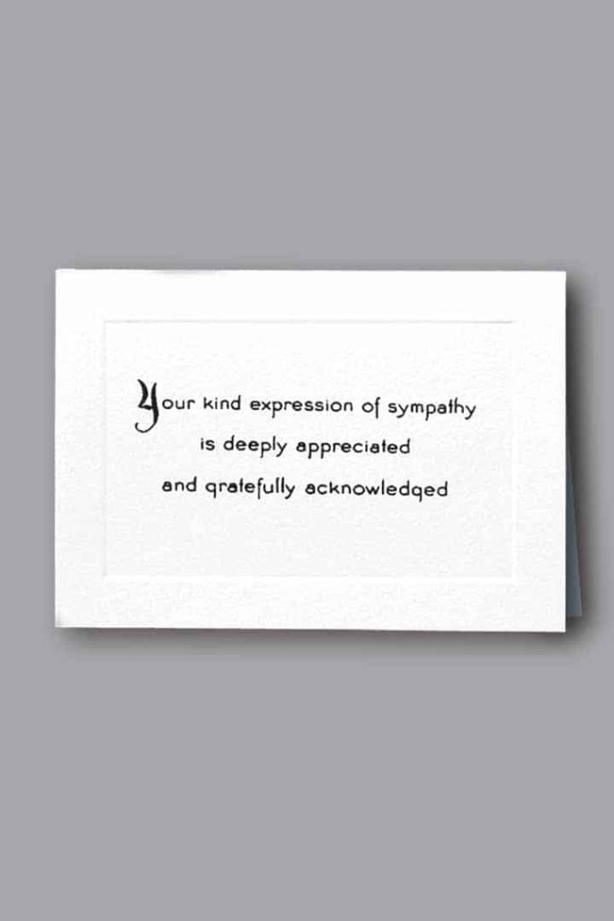 Raised Print Acknowledgment Vischer Funeral Supplies