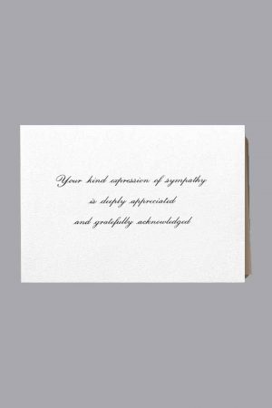 Expression of Sympathy Acknowledgment