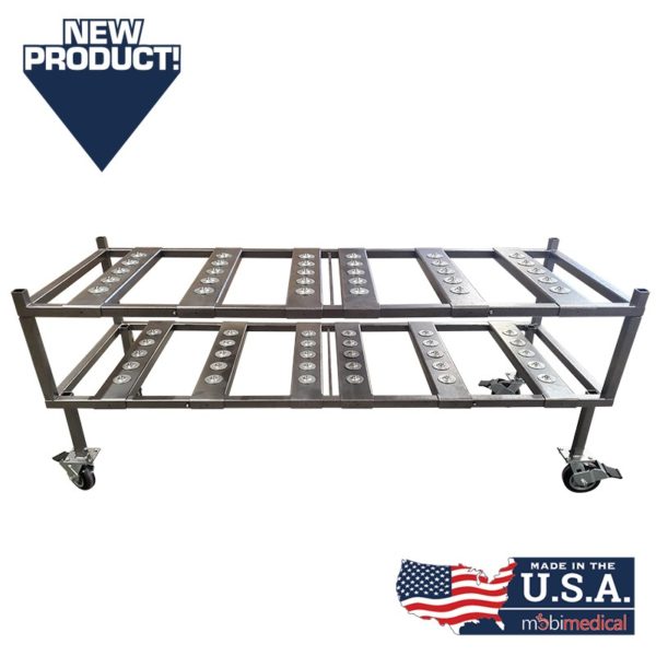 2 Tier Multi-Directional Loading Mortuary Roller Rack