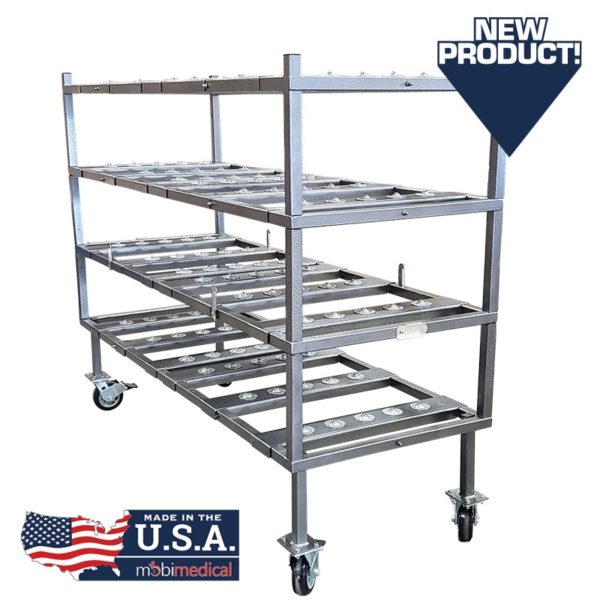 4 Tier Multi-Directional Loading Mortuary Roller Rack