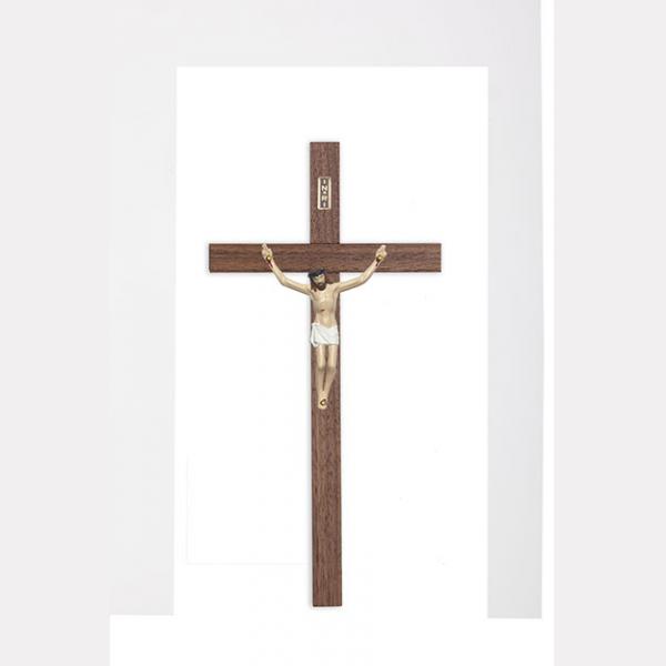 Slim Line Walnut Crucifix