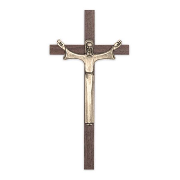 Slim Line Walnut Modern Risen Christ Cross