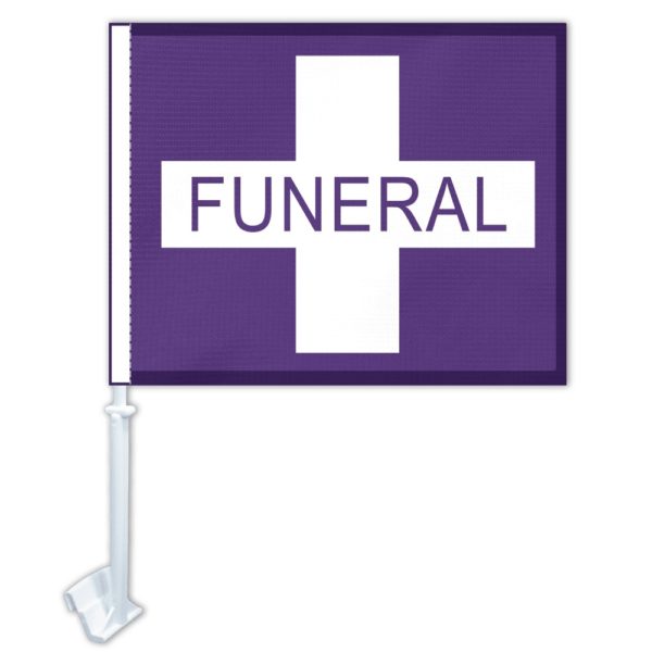 Lead Car Funeral Flags