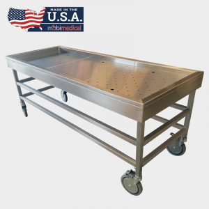 Embalming/ Operating Table With Perforated Washing Surface