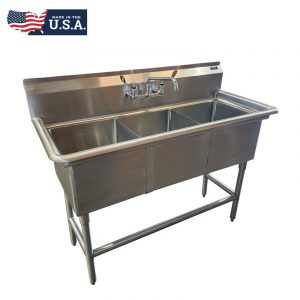 Triple Scrub Sink with Blacksplash