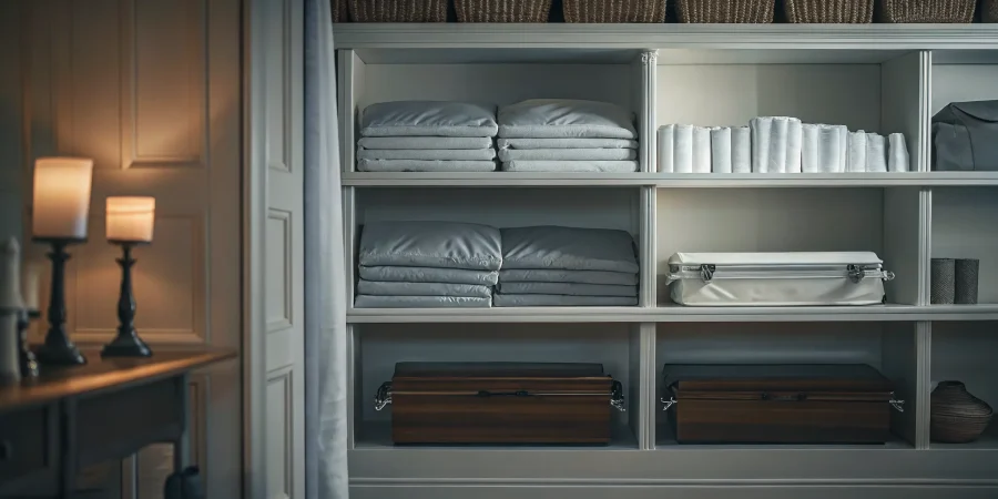 Organized funeral home supplies for a professional funeral home