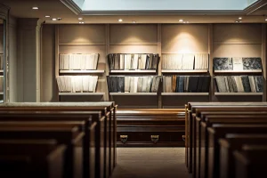 Organized funeral home supplies and service catalogs
