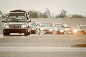 Magnetic funeral flags used to identify vehicles in a funeral procession