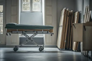 Wheeled mortuary stretcher and flexible removal equipment