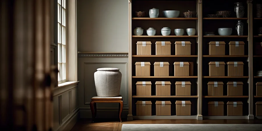 Organized wholesale funeral supplies inventory