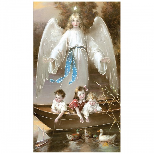 Guardian Angel on Boat Prayer Card - Image 2