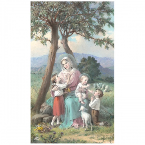 Mary with Children Prayer Card - Image 2