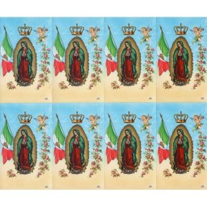 Our Lady of Guadalupe with Mexico Flag Prayer Card