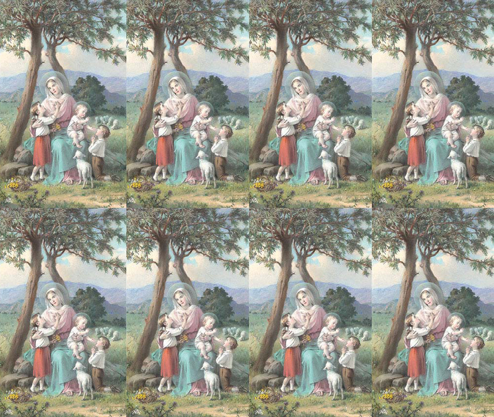 Mary with Children Prayer Card