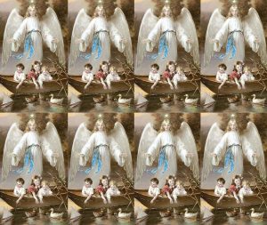 Guardian Angel on Boat Prayer Card