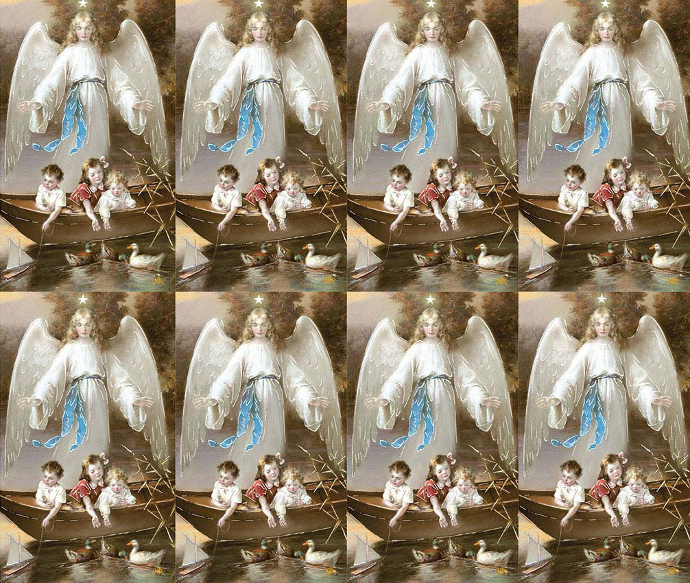 Guardian Angel on Boat Prayer Card