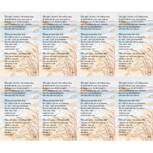 Footprints Prayer Card