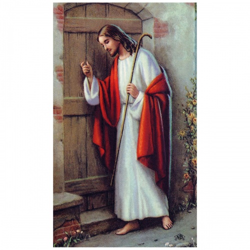 Jesus Knocking Prayer Card - Image 2