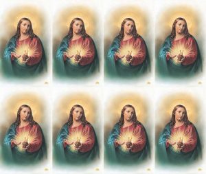 Sacred Heart Of Jesus With Heart On Hand Prayer Card