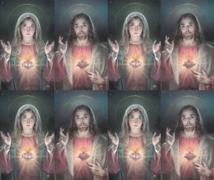 Sacred Hearts Jesus & Mary Prayer Card